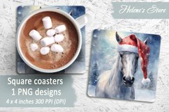 Christmas horse coaster|Square coaster sublimation| Bundle Product Image 13