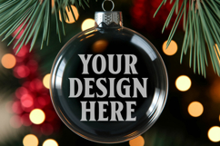 Christmas Acrylic Ornament Mockups | Round Clear Acrylic Orn Product Image 1