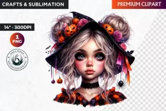 Halloween Clipart, Kids Halloween clipart,Cute Girl pumpkin Product Image 1