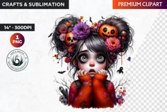 Halloween Clipart, Kids Halloween clipart,Cute Girl pumpkin Product Image 1