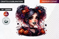Halloween Clipart, Kids Halloween clipart,Cute Girl pumpkin Product Image 1