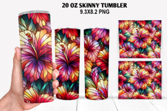 Flower Skinny Tumbler 20oz Wrap Design, Flowers Tumble PNG Product Image 1