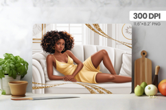 Afro Girl/Woman Melanin braided hair Cutting Board PNG Desig Product Image 1