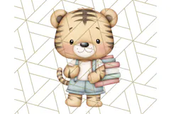 Cute Back to School Animals PNG Clipart with Books & Bags Product Image 4