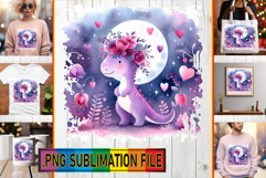 LUMINOUS Sublimation TSHIRT PNG, Cute Dino Product Image 1