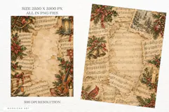 Christmas Music Sheets Junk Journal Pages Product Image 3