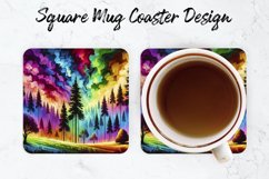 Colorful Sky Mug coaster | Coaster | Sublimation Design Product Image 1