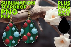 Modern Teardrop Earrings Art PNG, Christmas Product Image 1