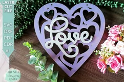 Valentine's day Love Heart Door hanger Glowforge laser cut Product Image 1
