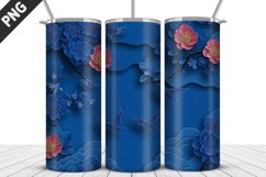 3D Flowers Tumbler Wrap | Sublimation Design | Tumble PNG Product Image 5