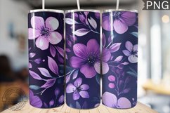 Purple Floral Tumbler Wrap - High Quality 300 Dpi Product Image 1