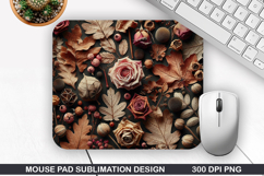 Flowers Mouse Pad Sublimation, Autumn Mouse Pad PNG Design Product Image 1