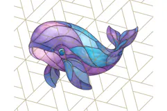 Stained Glass Sea Creatures PNG Clipart, Ocean Fantasy Product Image 4