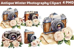 Antique Winter Photography Clipart PNG Product Image 1