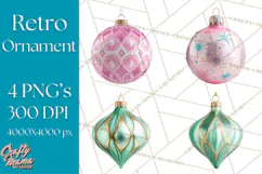 Retro Ornament Clipart PNG, Vintage Christmas Clip Art Product Image 1