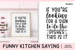 Funny Kitchen Saying SVG | A Sign To Do The Dishes Product Image 1