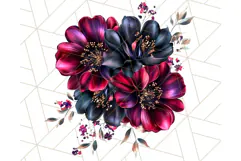 Gothic Floral PNG, Dark Aesthetic Flowers Clipart Print Product Image 4