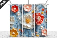 3D Daisy Flowers 20oz Tumbler Wrap | Sublimation Design Product Image 1