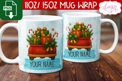 Custom Christmas mug wrap PNG, Christmas truck mug PNG Product Image 3