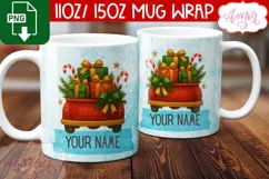 Custom Christmas mug wrap PNG, Christmas truck mug PNG Product Image 3