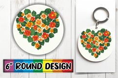 Sublimation Round Design with Spring Heart PNG Product Image 1