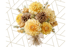 Fall Flower Bouquets Clipart PNG, Autumn Floral Clip Art Product Image 4