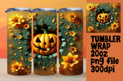 STUNNING 20oz Sublimation Tumbler , 3D Pumpkin Product Image 1