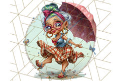 Wild Grandma Clipart PNGs, Funny Quirky Old Ladies Product Image 4