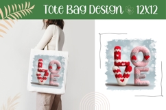 Knitted Love Illustration, Love Tote Bag Design Product Image 1