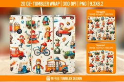 Children Toys Tumbler Wrap Designs, Sublimation Wrap Product Image 1