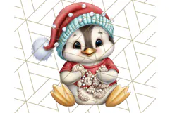 Christmas Penguins The Beach Clipart PNG, Tropical Holiday Product Image 4