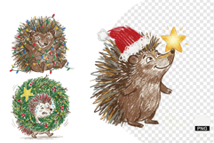 Christmas Hedgehog Clipart Product Image 1