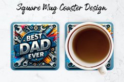 Best Dad Ever Mug coaster | Coaster | Sublimation Design Product Image 1