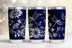 20oz Tumbler laser svg wrap|Wildflowers and Dragonflies Product Image 3