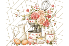 Cottagecore Kitchen Mixer, Apron PNG Clipart, Retro Floral Product Image 4
