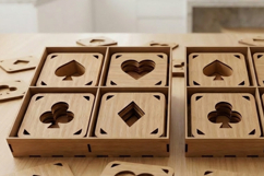 Laser Cut Coaster Bundle with Box Geometric and Playing Card Product Image 4