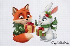 Woodland Christmas Watercolor Clipart PNG Product Image 1