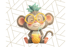 Tropical Fruit Party Animals PNG Clipart, Cute Summer Animal Product Image 4