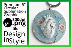 Elegant Round Ornament: Sublimation Hearts Product Image 1