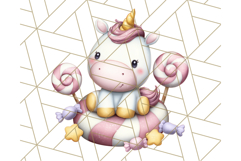 Cute Dessert Unicorn PNG Clipart with Cupcakes &amp; Candies Product Image 4