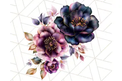 Gothic Floral PNG, Dark Aesthetic Flowers Clipart Print Product Image 4