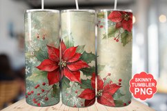 Christmas Flowers Tumbler | Christmas Tumbler Wrap Product Image 1