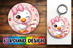 Luminous Car Coasters Round Design, Cute Goose Product Image 1