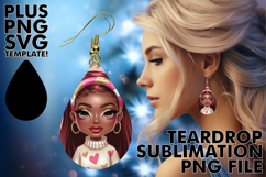 BRIGHT Teardrop Earrings Art Ideas, Afro Girl Product Image 1