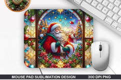 Santa Mouse Pad Sublimation, Christmas Mouse Pad PNG Design Product Image 1