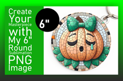 Charming Keychain Round Design PNG , Cute Pumpkin Product Image 1
