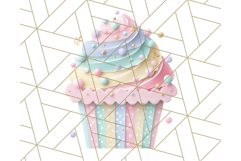 Paper Cupcake Clipart Layered Paper Scrapbook Collage Png Product Image 4