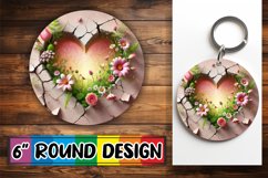 Unique Round Designs for Gifts PNG, 3D Heart Product Image 1