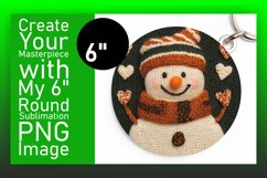 Vibrant Round Design Car Coaster PNG , Snowman Product Image 1