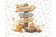 Woodland Apple Orchard Festival PNG Fall Clipart Product Image 4